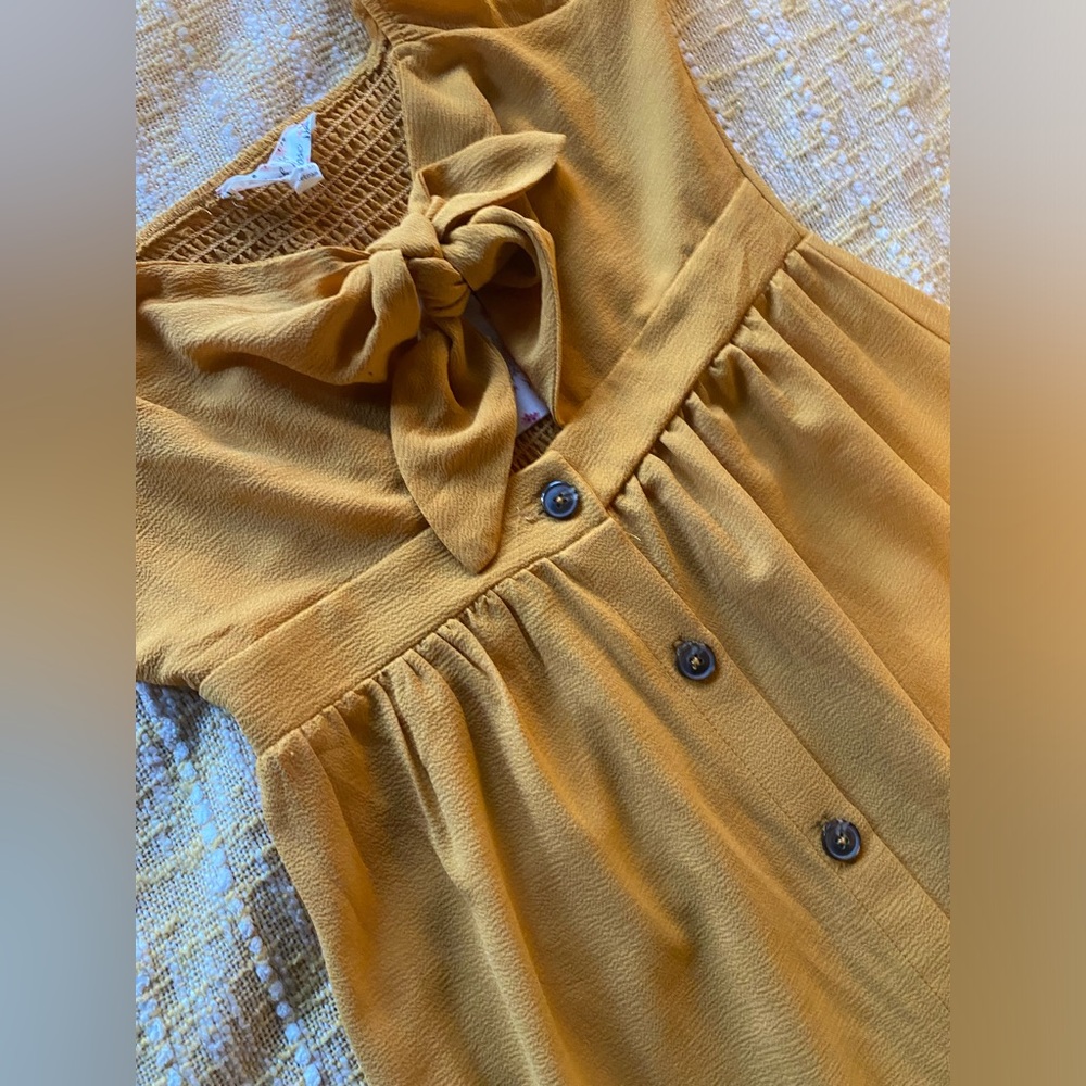 NWT Pink Rose Yellow Sunflower Button Down Dress